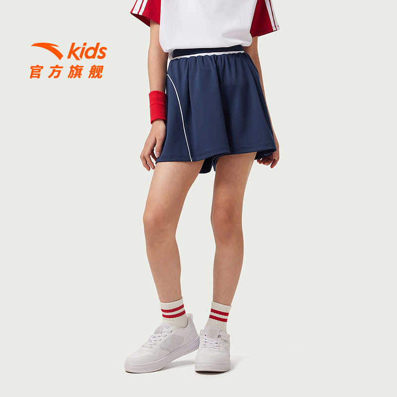 安踏儿童短裤女大童五分裤2026夏季新款女孩凉感透气裤子黑色短裤