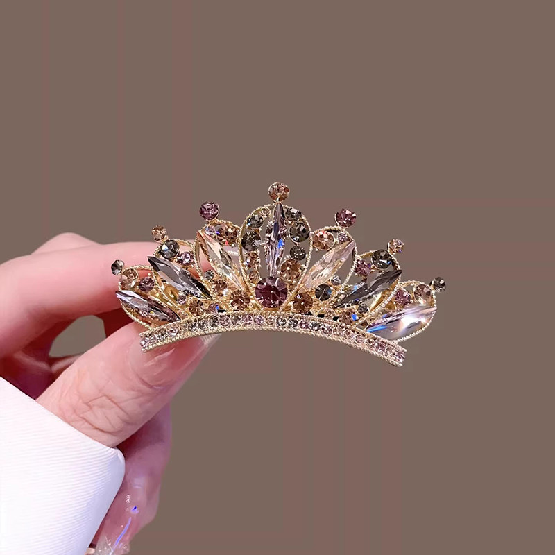 高级感后脑勺半扎发弹簧夹顶夹新款发卡轻奢高档水晶皇冠发夹时尚,饰品/流行首饰/时尚饰品新,发饰,淘宝优惠券,粉丝福利购,淘宝优惠卷