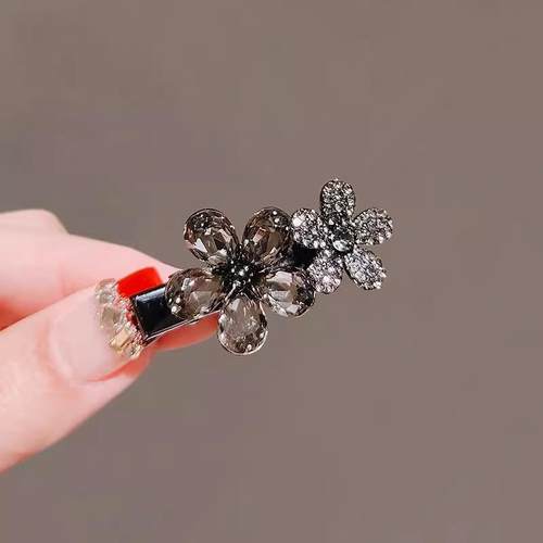 高级感夹子气质精致侧边小号鸭嘴发卡头饰发饰水钻花朵刘海夹发夹