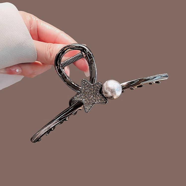 新款珍珠大抓夹气质后脑勺盘发卡