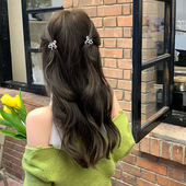 韩国ins风蝴蝶结发夹女后脑勺半扎发抓夹小号鲨鱼夹子头饰高级感