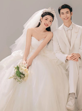 抹胸显瘦婚纱齐地公主蓬蓬裙超仙