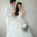 2025新款 缎面抹胸婚纱公主蓬蓬裙新娘结婚出门纱齐地超仙 简约法式