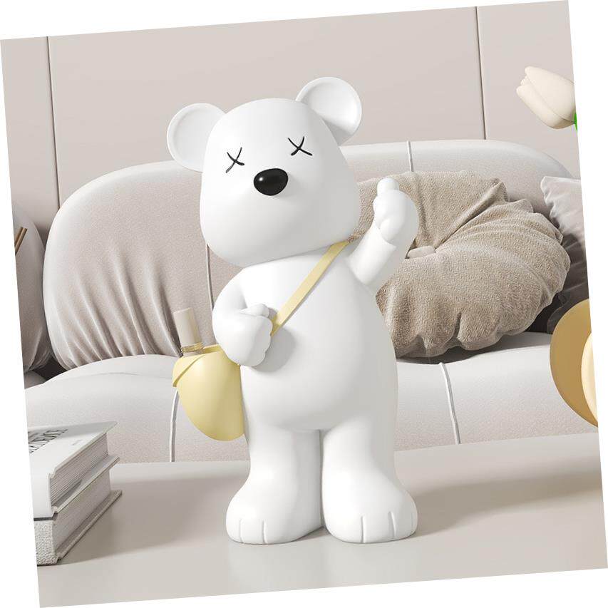 简约网红北极熊点赞收纳装饰品摆件创意电视柜茶几书房家居小摆件