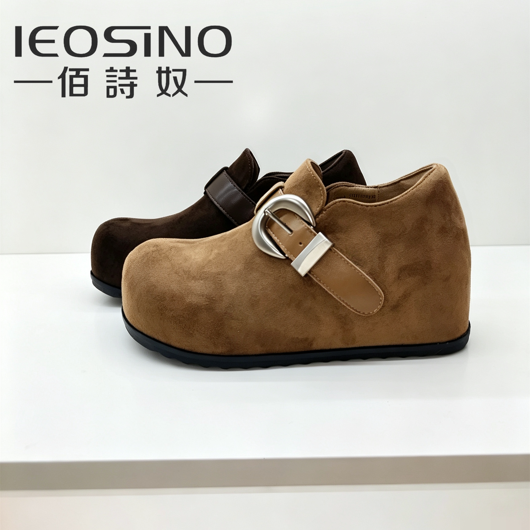 佰诗奴6CM厚底全包勃肯鞋女图片
