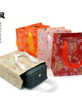 国风复古精美印花特种纸手提袋时尚便携包装袋礼品收纳袋