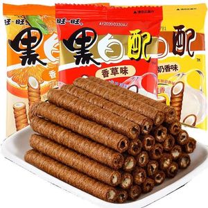 旺旺黑白配夹心卷香草味小包装休闲超级好吃零食网红爆款2025新款