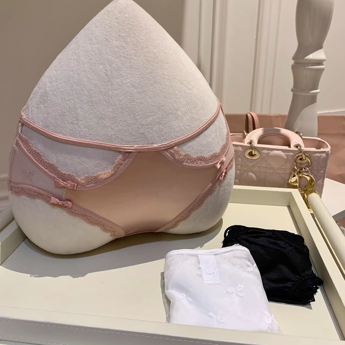 「LA」月光谬斯*日系少女蝴蝶结蕾丝花边内裤女士薄款速干三角裤