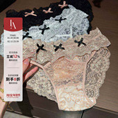甜美内裤 「LA」天使香颂 原创公主风蕾丝蝴蝶结纯欲性感三角裤 女