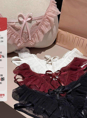 「LA」Adele·溺吻玫瑰｜边界系列*纯欲性感蕾丝蝴蝶结系带女内裤