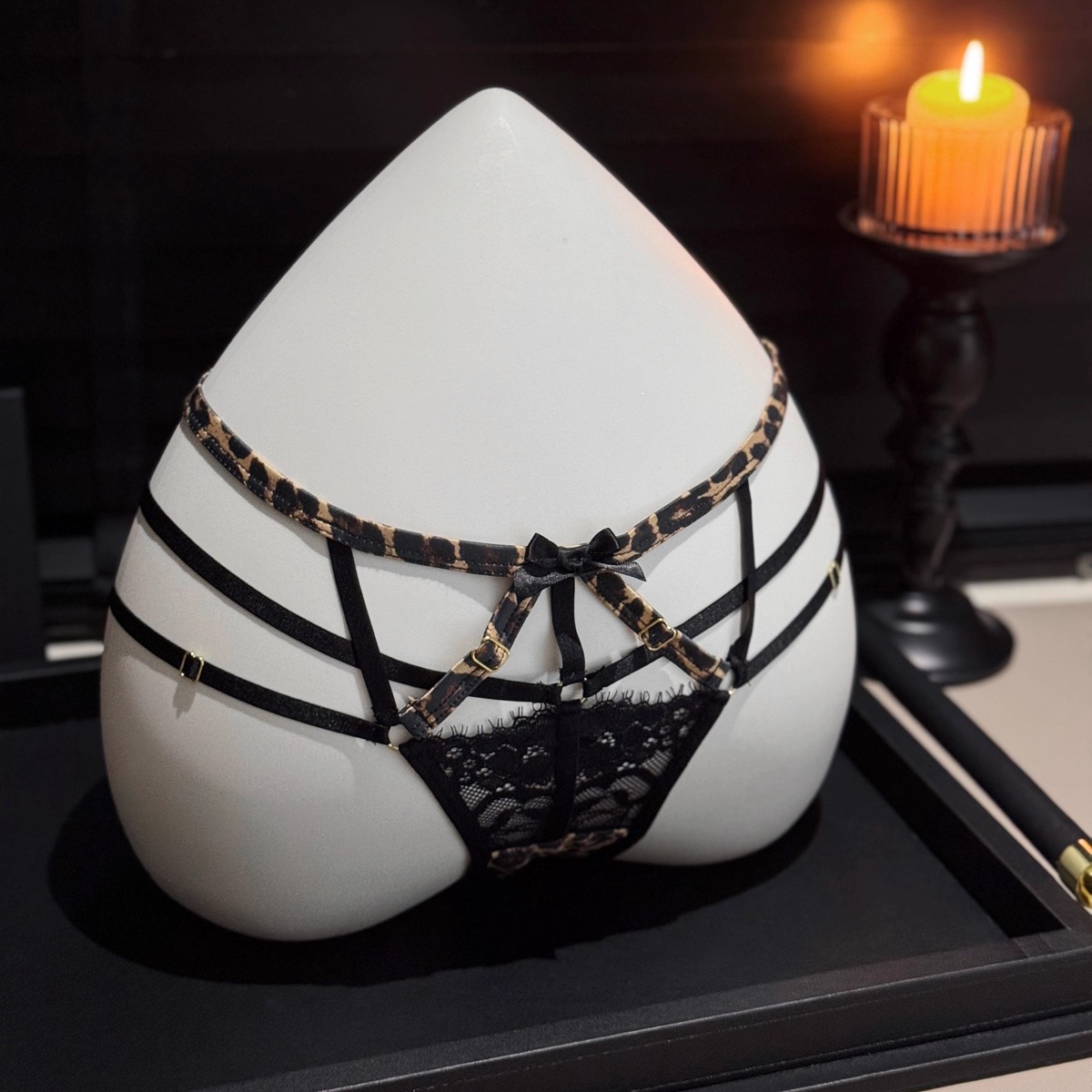 「LA」Moby·野生丛林丨欲焰系列*辣妹性感纯欲绑带豹纹女士内裤