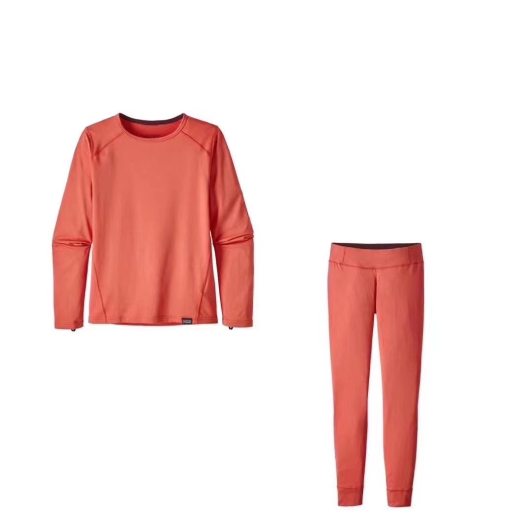 断码现货Patagonia巴塔哥尼亚女童运动速干内衣套装速干排汗保暖