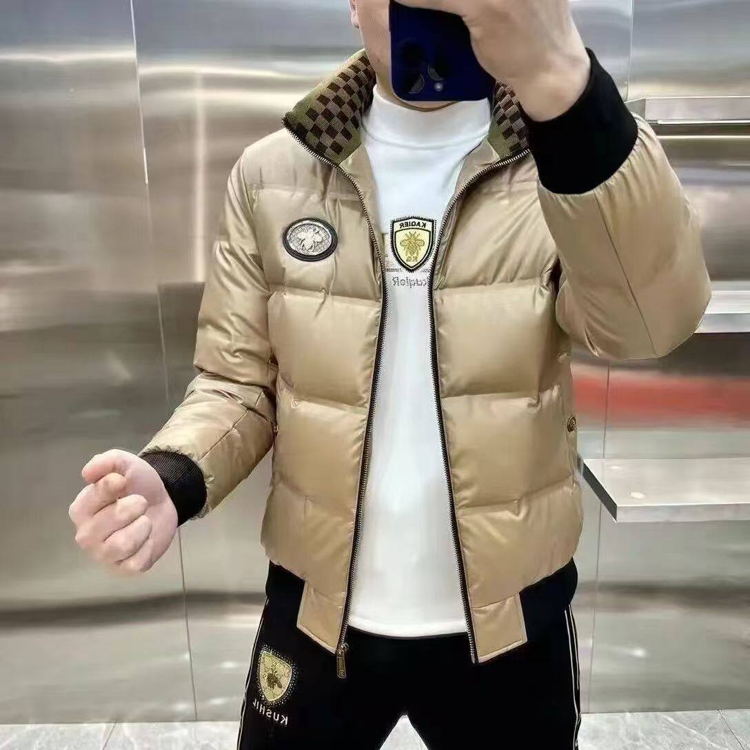 2024羽绒服男刺绣冬季新款韩版百搭青年情侣设计小众亮990p110,男装羽绒服,星座1411A