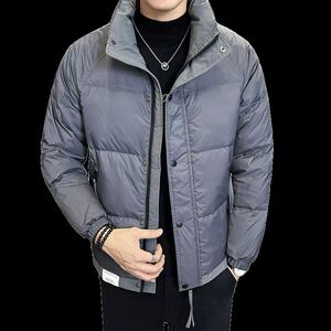 立领羽绒服男士冬季新款潮牌帅气休闲加厚白鸭绒外套男装976p120图片