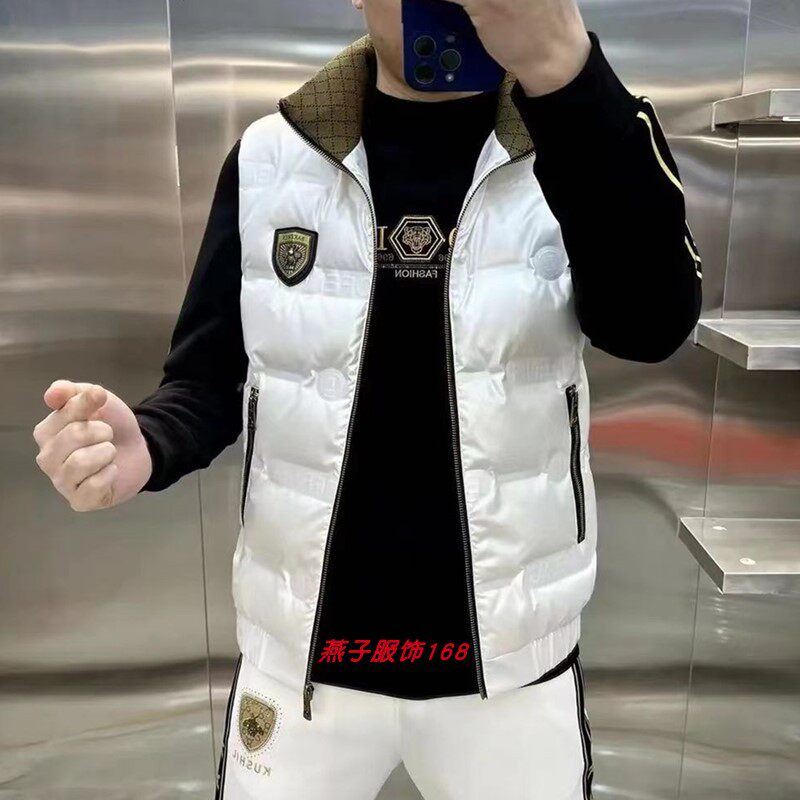 2025冬季男士羽绒马甲立领白鸭绒轻薄加厚背心无袖坎833P75,男装背心/马甲,星座1411A