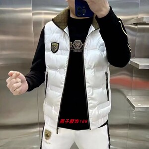 2025冬季男士羽绒马甲立领白鸭绒轻薄加厚背心无袖坎833P75