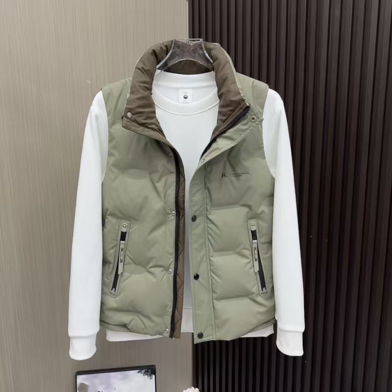 【50绒有报告】553秋冬新款时尚拼色设计感免洗立领羽绒马甲，女装马甲，星座1411A