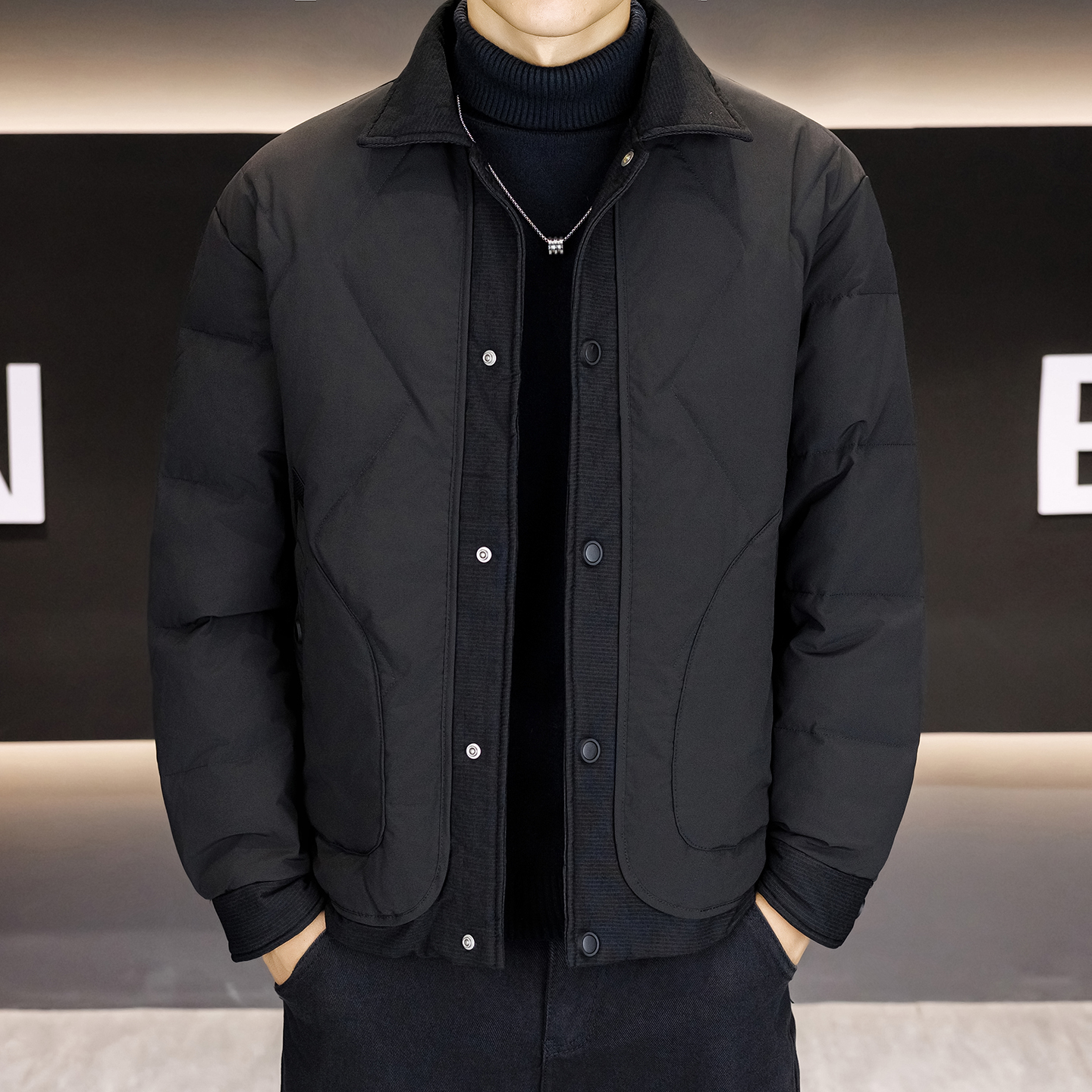 【新标50绒可】假两件户外立领立领羽绒服男1061-1P140,男装羽绒服,星座1411A 【新标50绒可】假两件户外立领立领羽绒服男1061-1P140,男装羽绒服,星座1411A