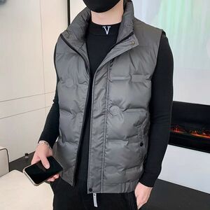 羽绒马甲男2025秋冬季新款休闲背心马夹无袖羽绒服保暖823P70图片