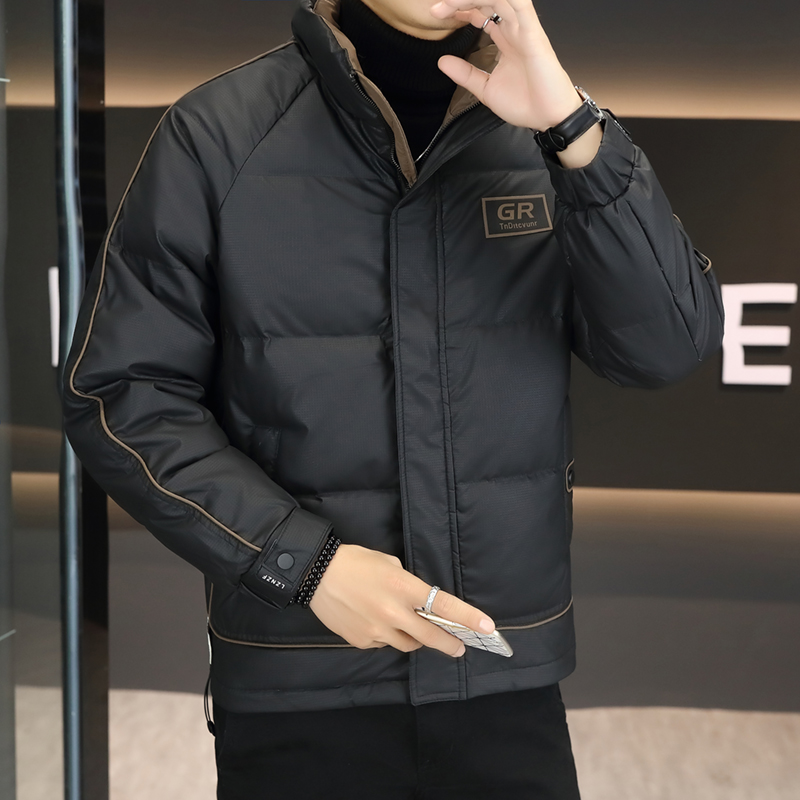 【50绒有报告】羽绒服男潮牌拼接加厚保暖面包服1008-1P130，男装羽绒服，星座1411A