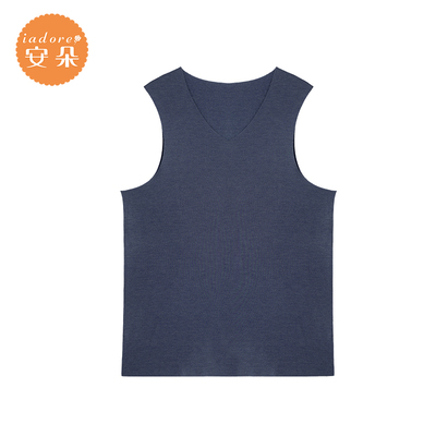 安朵基础简约无痕红色喜庆本命年V领男士打底背心内衣HDM0036