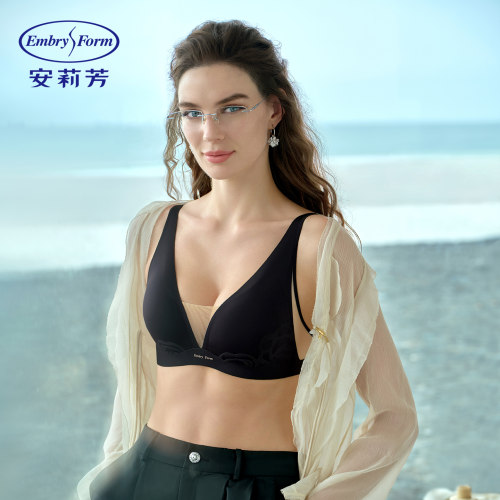 【明星同款】【奶油果杯】安莉芳玫瑰花性感文胸薄款无钢圈内衣女