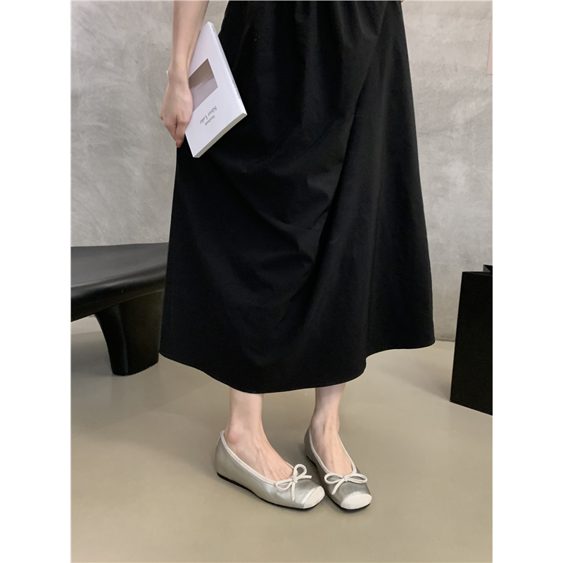 内小银色单鞋女鞋子2025新款春秋厚底法式蝴蝶结芭蕾舞晚晚鞋