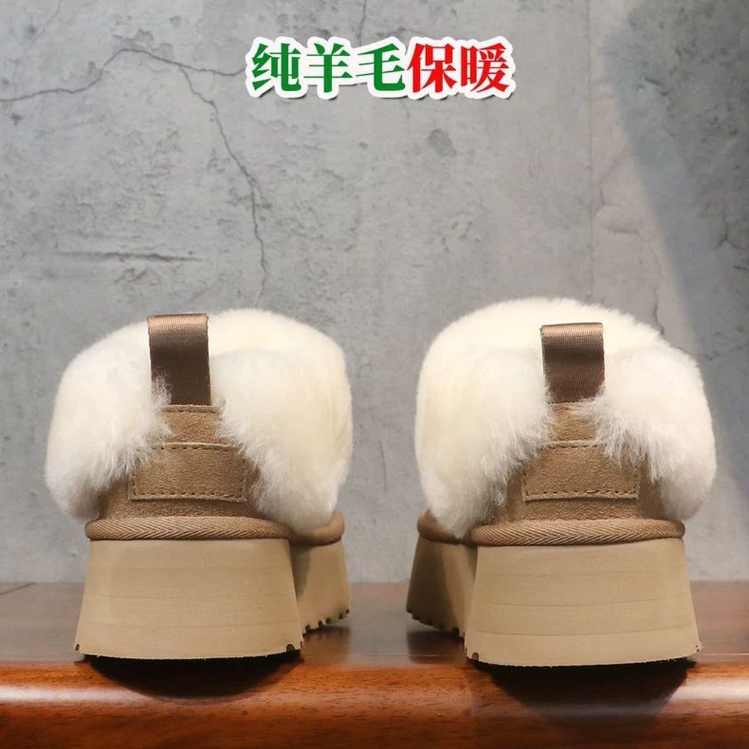 羊毛厚底雪地靴女2025新款冬季羊皮毛一体一脚蹬毛毛鞋外穿便鞋