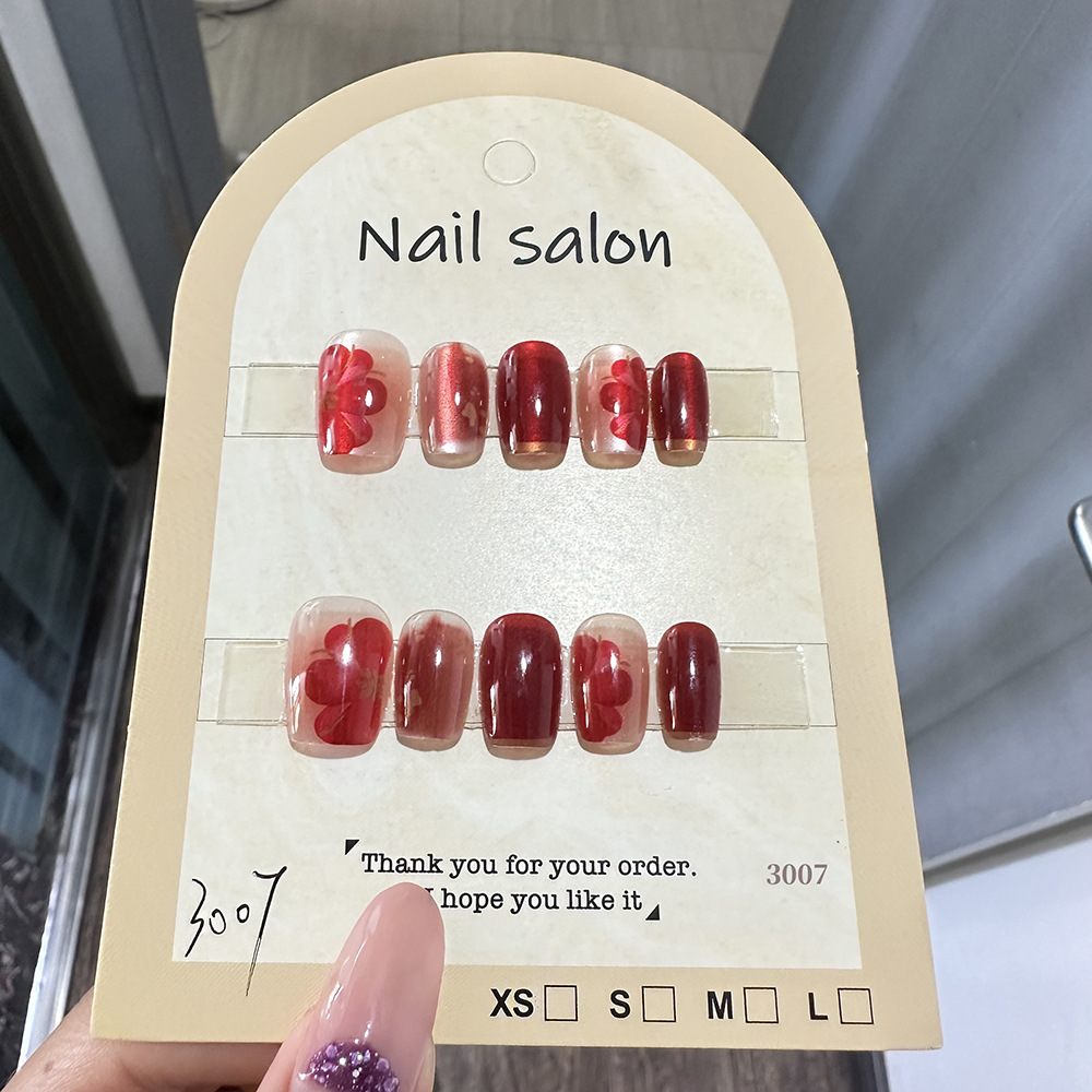 穿戴甲猫眼穿戴甲指甲贴片纯手工半手工美甲假指甲3007