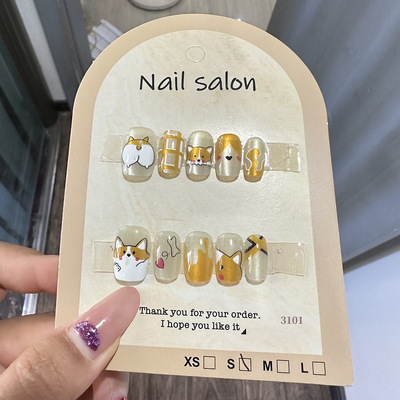 穿戴甲猫眼穿戴甲指甲贴片纯手工半手工美甲假指甲3101