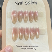 春夏显白日常简约气质多巴胺猫眼纯欲穿戴甲美甲贴片假指甲片359