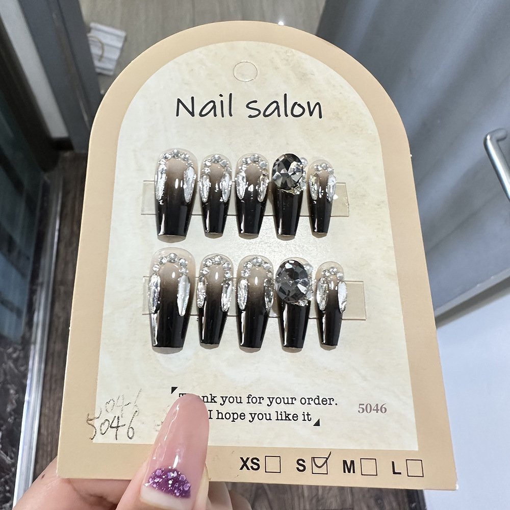 穿戴甲猫眼穿戴甲指甲贴片纯手工半手工美甲假指甲重工款式5046