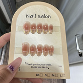 穿戴甲猫眼穿戴甲指甲贴片纯手工半手工美甲假指甲鎏金348款 式