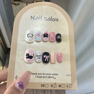 穿戴甲猫眼穿戴甲指甲贴片纯手工半手工美甲假指甲5082