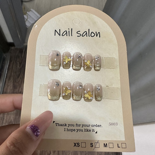 穿戴甲猫眼穿戴甲指甲贴片纯手工半手工美甲假指甲重工5003款 式