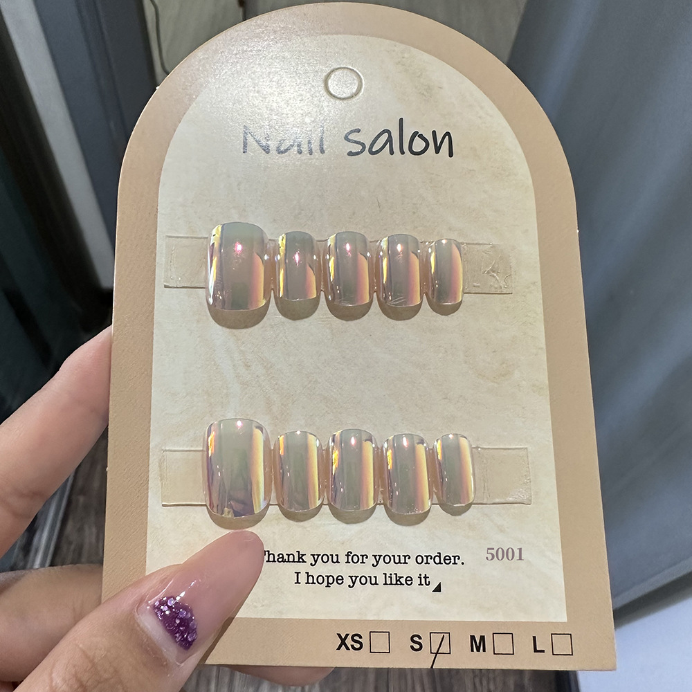 穿戴甲猫眼穿戴甲指甲贴片纯手工半手工美甲假指甲鎏金5001款式