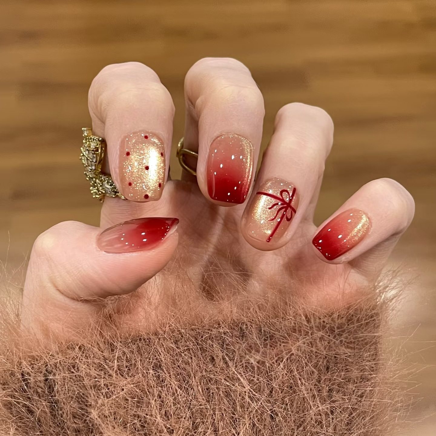 韩系复古酒红波点猫眼蝴蝶结穿戴甲气氛感秋冬新款显白美甲3096,彩妆/香水/美妆工具,穿戴甲/甲片,淘宝优惠券,粉丝福利购,淘宝优惠卷