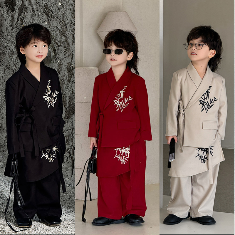 男童西装新中式套装汉服唐装男孩
