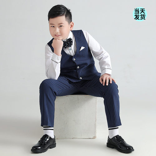 中大童胖版春秋男孩钢琴主持西服