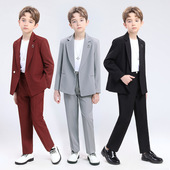 男童中大童西装 春秋2026休闲主持人西服小男孩钢琴演出服礼服 套装