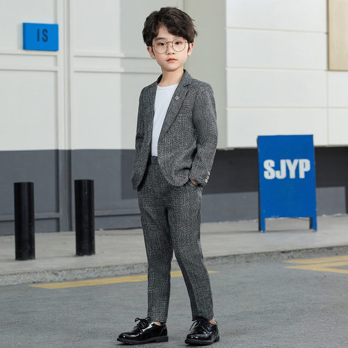 西服两件套演出礼服男童套装春秋