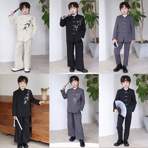 男童新中式礼服中山装儿童国风小西服唐装汉服2025秋冬演出服礼服