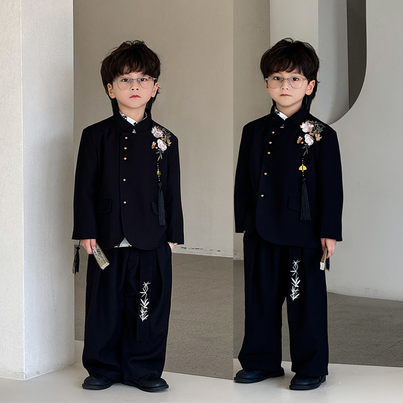 男童汉服套装秋季新款儿童唐装国风新中式刺绣马甲休闲帅气演出服,童装/婴儿装/亲子装,西服/小西装,淘宝优惠券,粉丝福利购,淘宝优惠卷