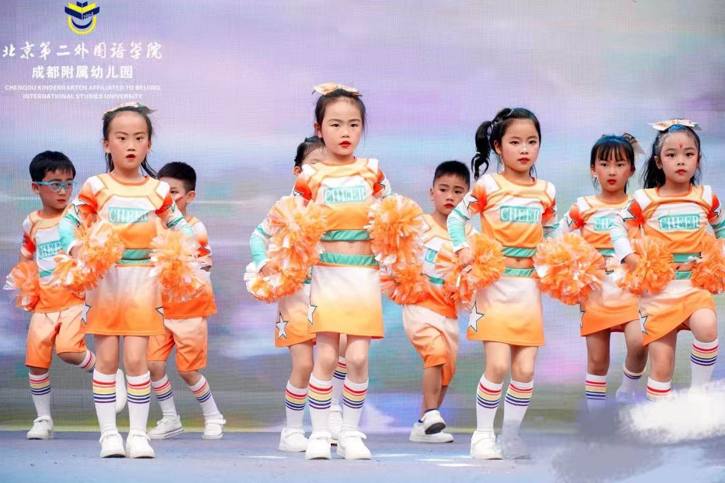 儿童啦啦操服装拉拉队服足球宝贝服运动会服新手花彩球舞蹈演出