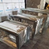中央空调铝箔布软连接风机盘管角铁 方形共板法兰保温通风管道
