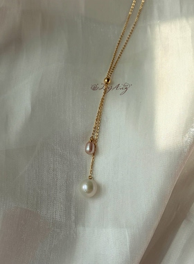 2YANG小众设计珠有泪新中式项链天然珍珠项链女轻奢简约毛衣链