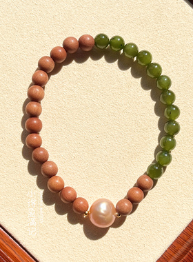 澜山疗愈首饰老檀木珍珠喜水木