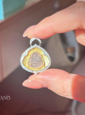 澜山粉水晶佛公桃花平安