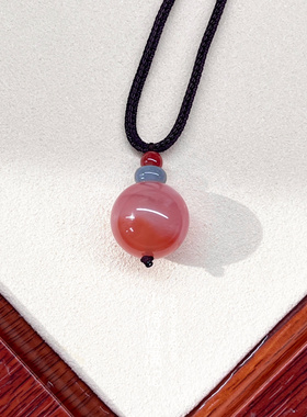 澜山能量南红项链喜火招桃花