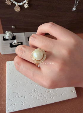 「曙光」天然淡水珍珠女戒指环优雅知性百搭通勤时尚单品富贵礼物